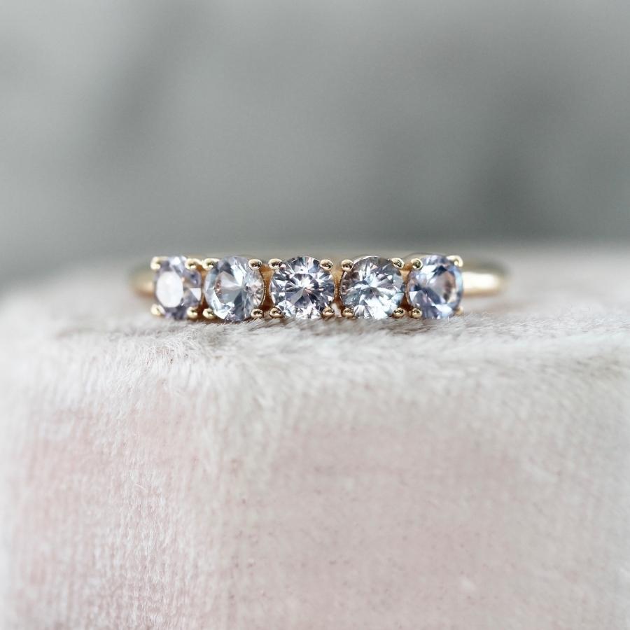 Check Please Light Purple Round Brilliant Cut Spinel Band