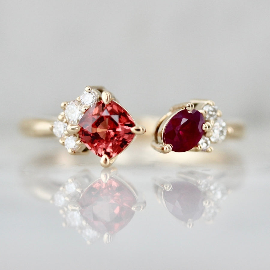 Cherry Pick Toi et Moi Gemstone Ring