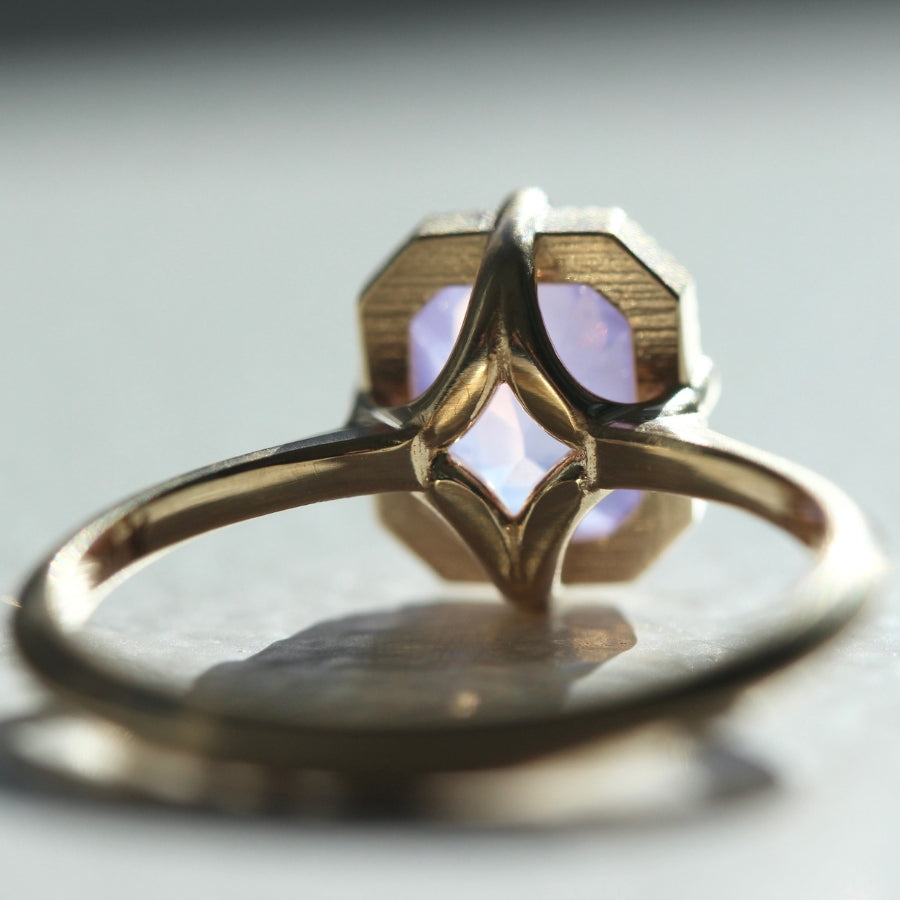 Chismosa Pink Emerald Cut Sapphire Ring