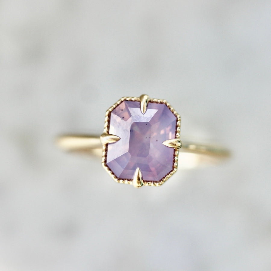 Chismosa Pink Emerald Cut Sapphire Ring