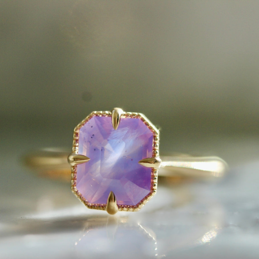 Chismosa Pink Emerald Cut Sapphire Ring