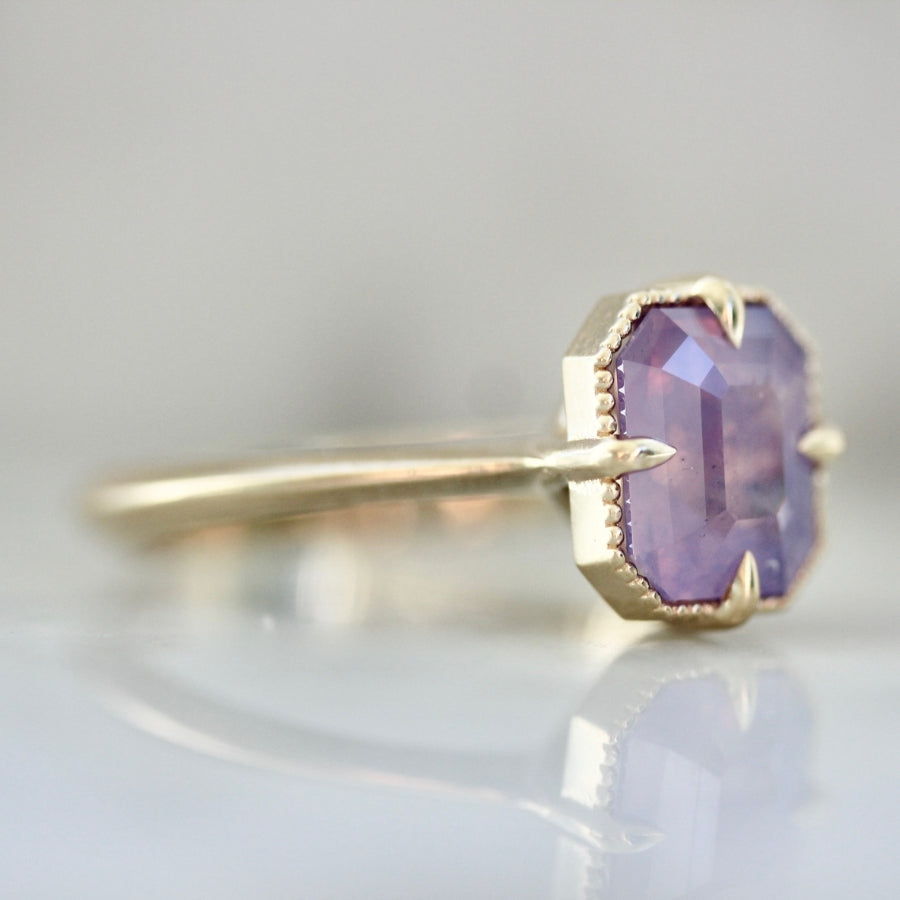 Chismosa Pink Emerald Cut Sapphire Ring