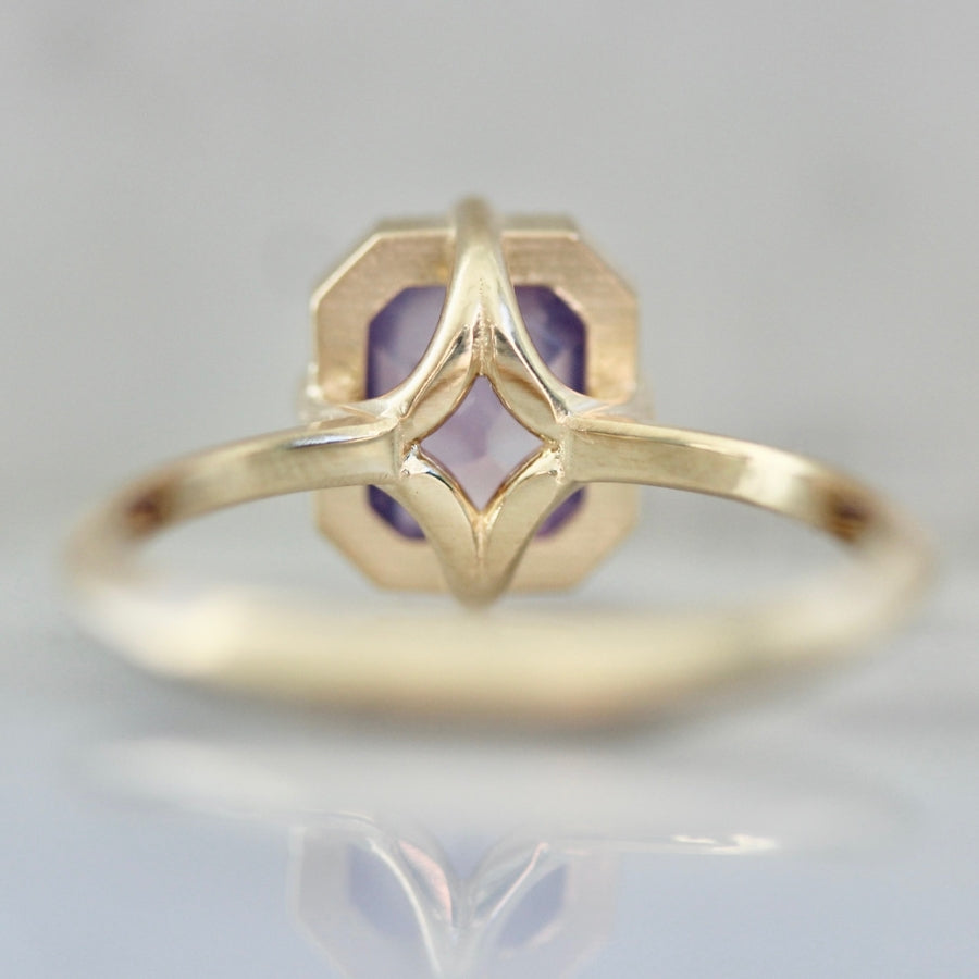 Chismosa Pink Emerald Cut Sapphire Ring