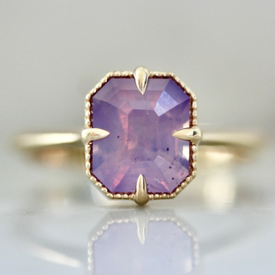 
            Chismosa Pink Emerald Cut Sapphire Ring