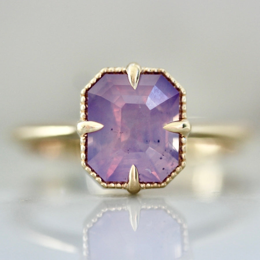 Chismosa Pink Emerald Cut Sapphire Ring