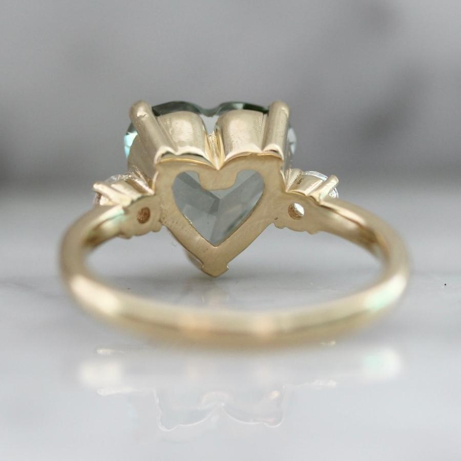 
            Coquette Light Green Heart Cut Tourmaline Ring