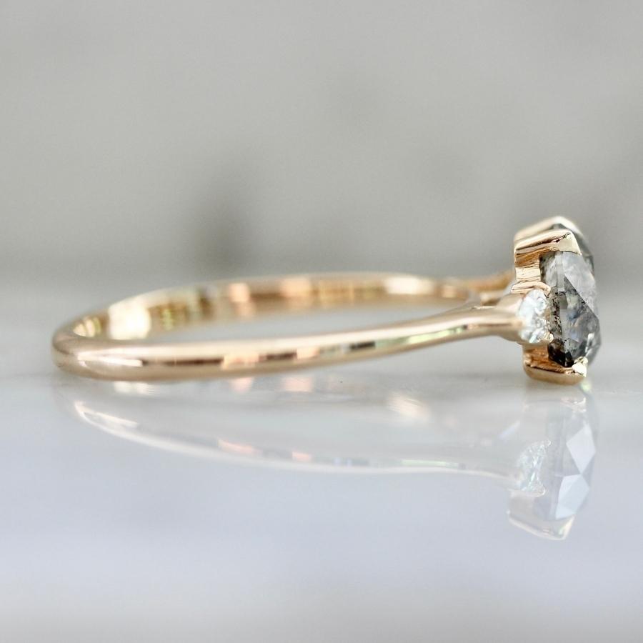 Cosmic Cliffs Salt & Pepper Round Brilliant Cut Diamond Ring