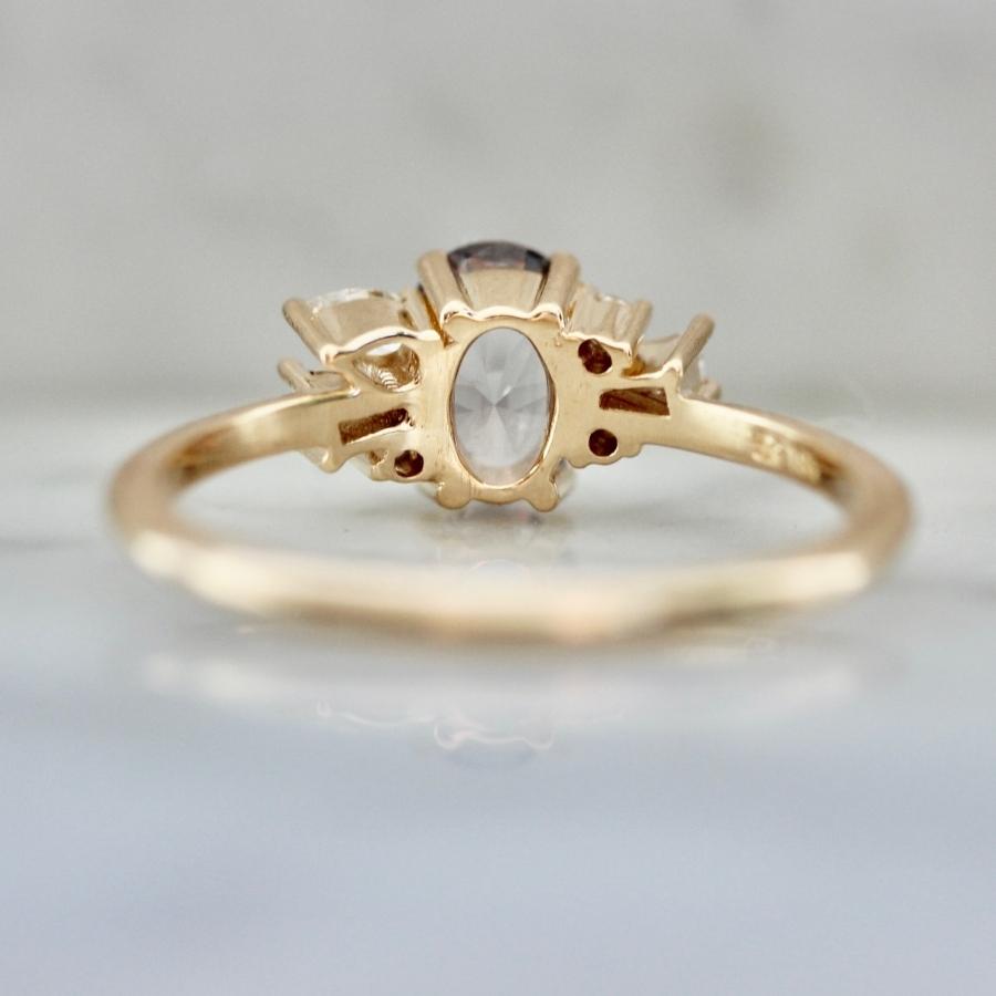 Cosmic Queen Purple Oval Cut Spinel Cluster Ring