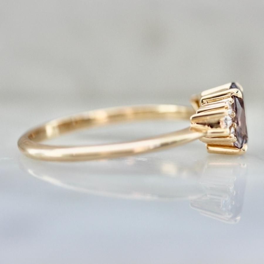 Cosmic Queen Purple Oval Cut Spinel Cluster Ring