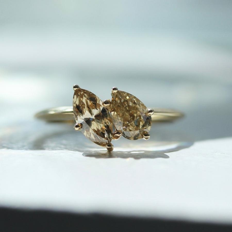 Coupled Up Champagne Moi et Toi Diamond Ring