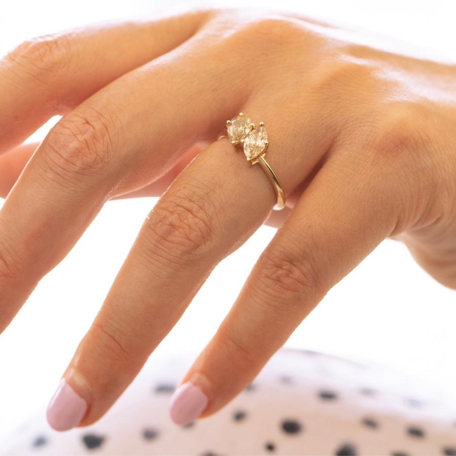 Coupled Up Champagne Moi et Toi Diamond Ring