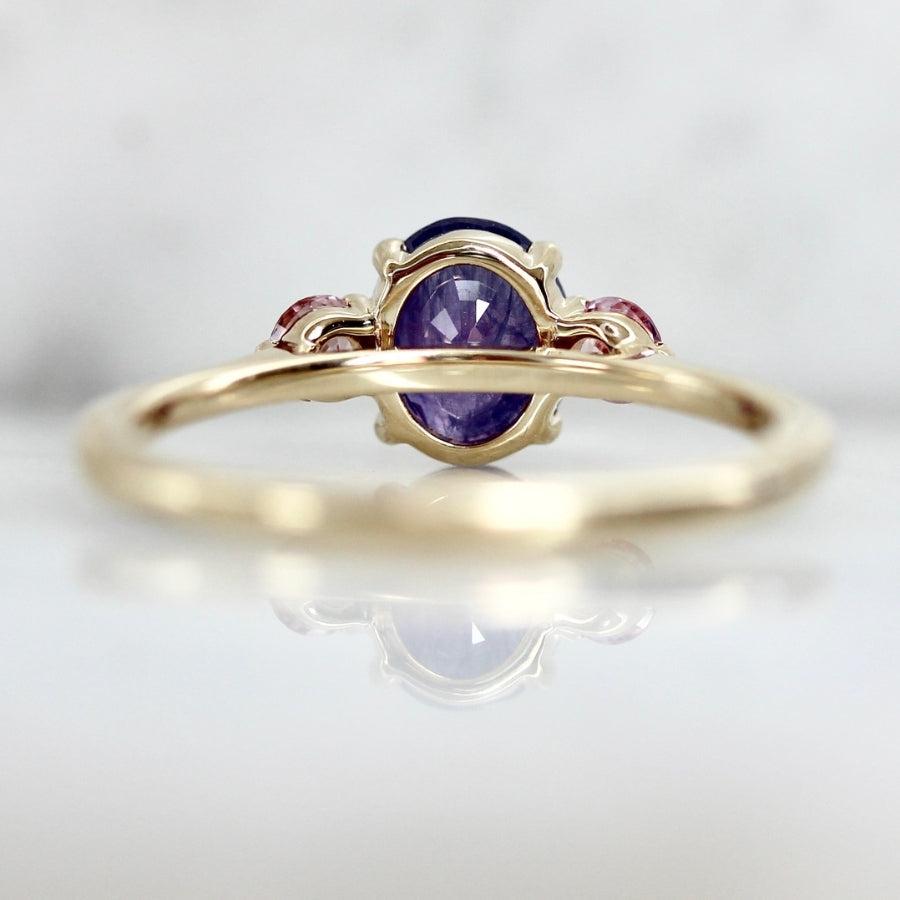 Crowd Pleaser Purple Oval Cut Opalescent Sapphire Ring
