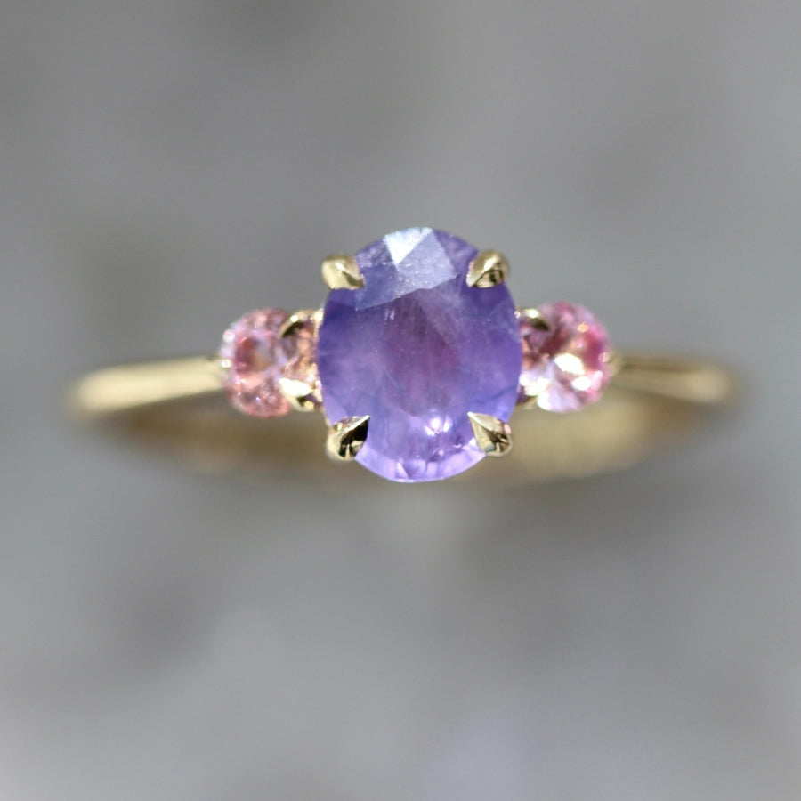 Crowd Pleaser Purple Oval Cut Opalescent Sapphire Ring