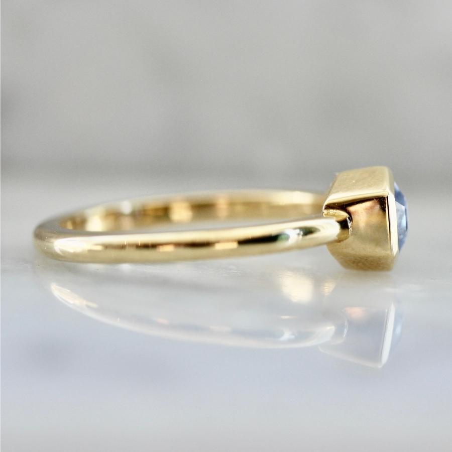 Crystal Shield Cut Sapphire Ring