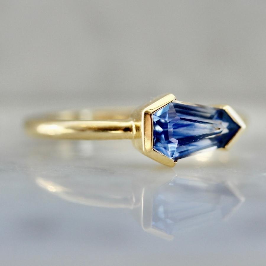 Crystal Shield Cut Sapphire Ring