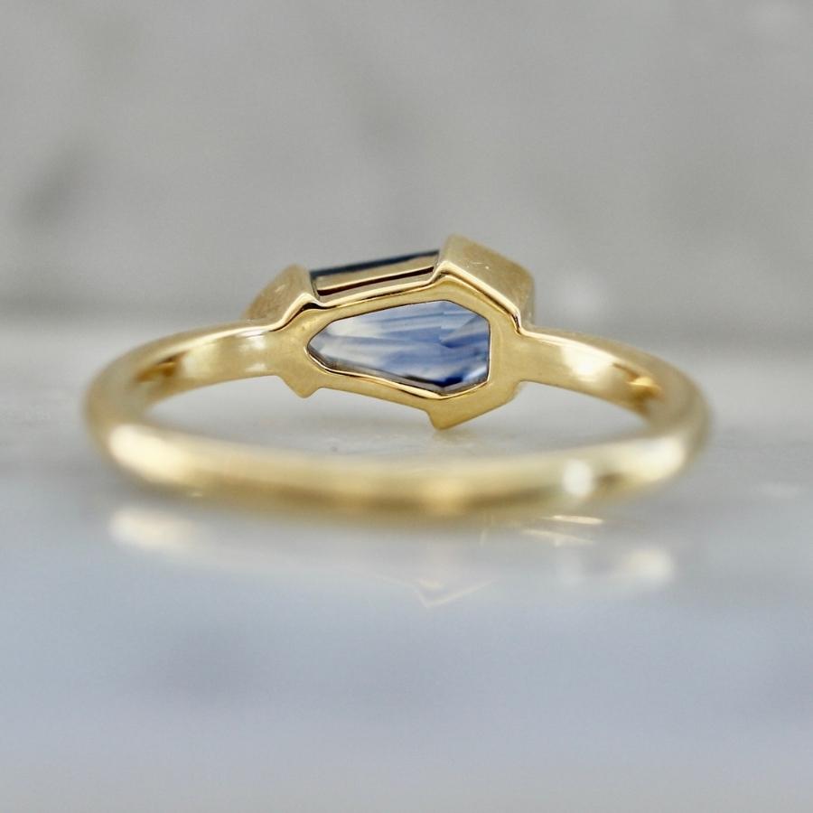 Crystal Shield Cut Sapphire Ring