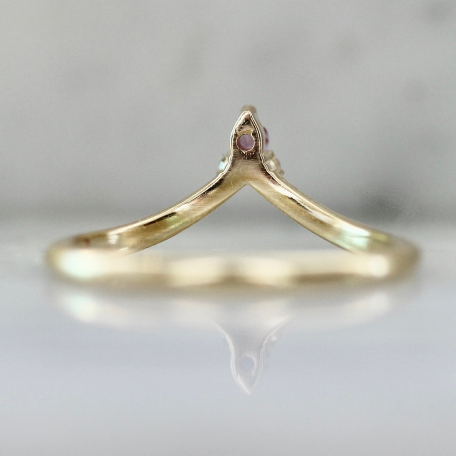 Cupid's Bow Pink Pear Cut Sapphire Stacking Ring