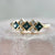 Double Dutch Blue-Green Princess Cut Sapphire & Diamond Ring