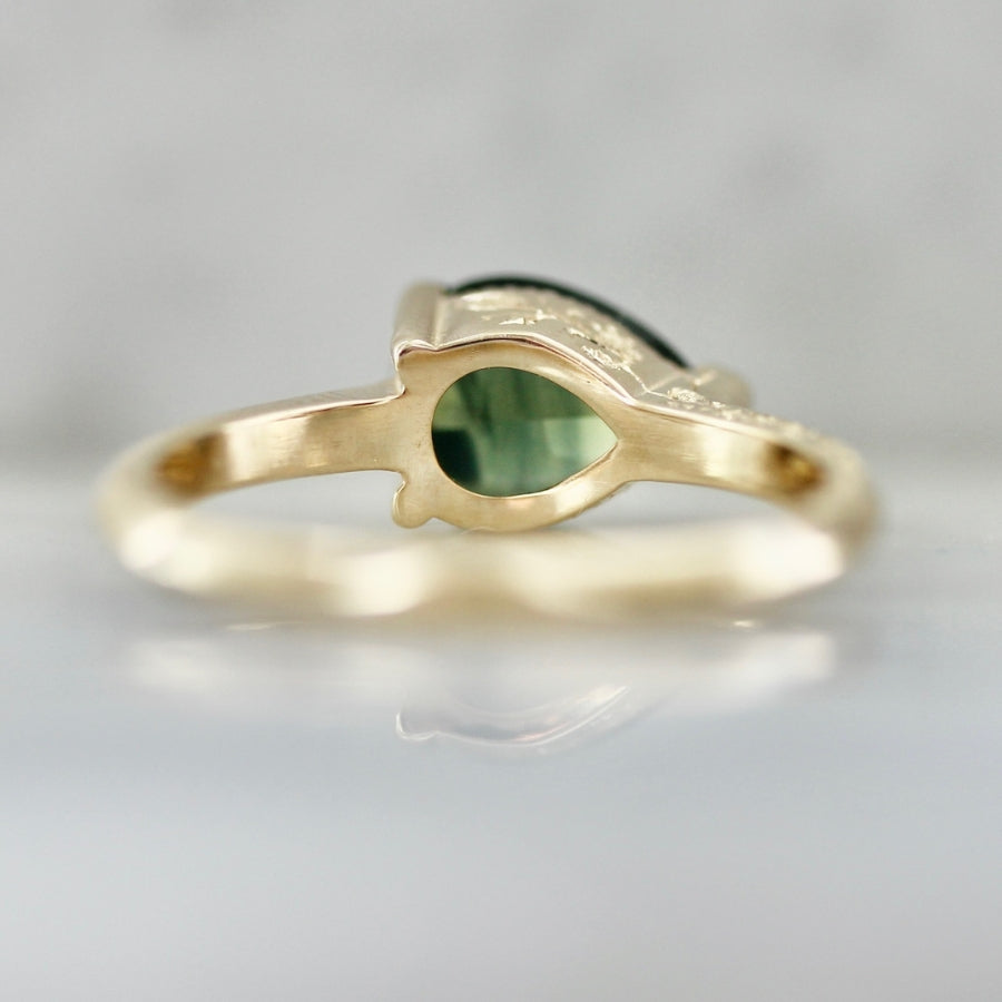 
            Dreams Underfoot Green Pear Cut Sapphire Ring