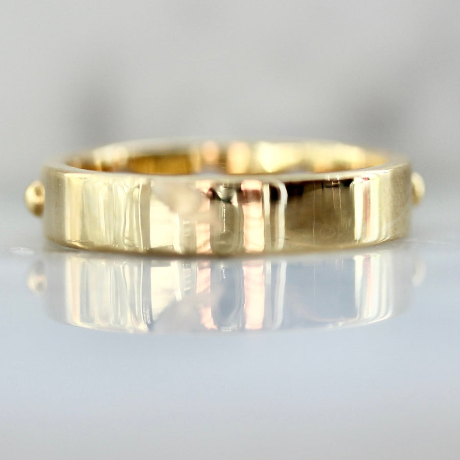 Eve White Hexagon Portrait Cut Diamond Band