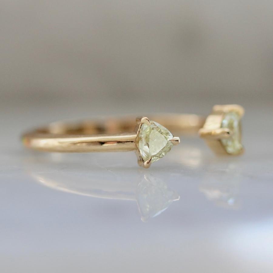Fancy Yellow Trillion Open Cuff Diamond Band