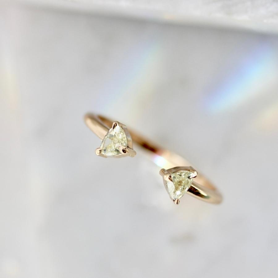 Fancy Yellow Trillion Open Cuff Diamond Band