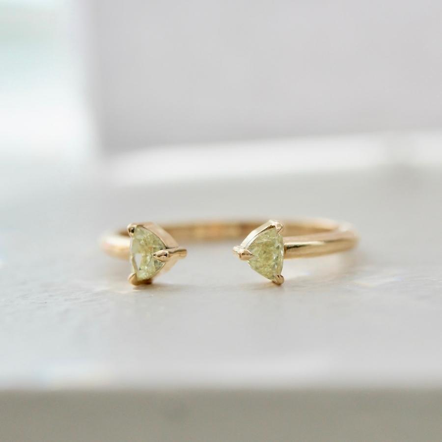 Fancy Yellow Trillion Open Cuff Diamond Band