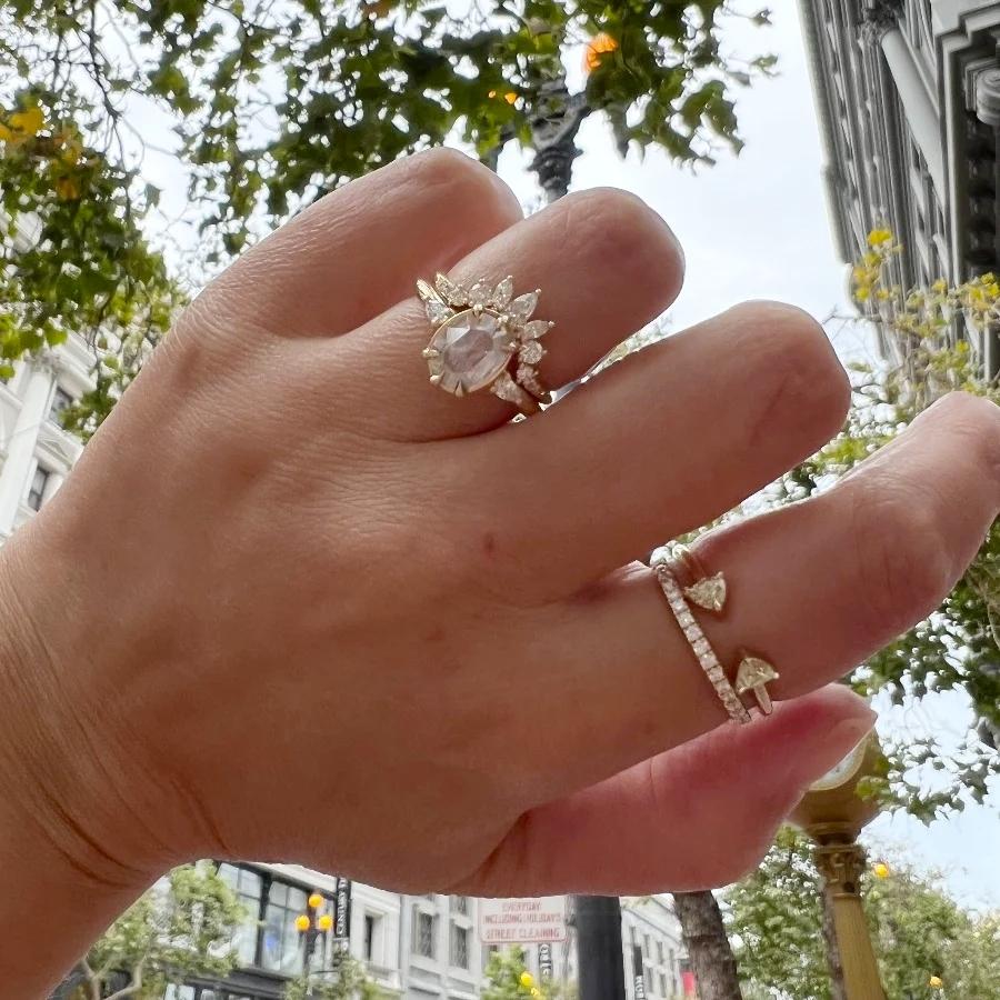 Fancy Yellow Trillion Open Cuff Diamond Band