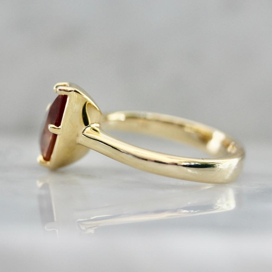 Florencia Orange Pear Cut Sapphire Ring