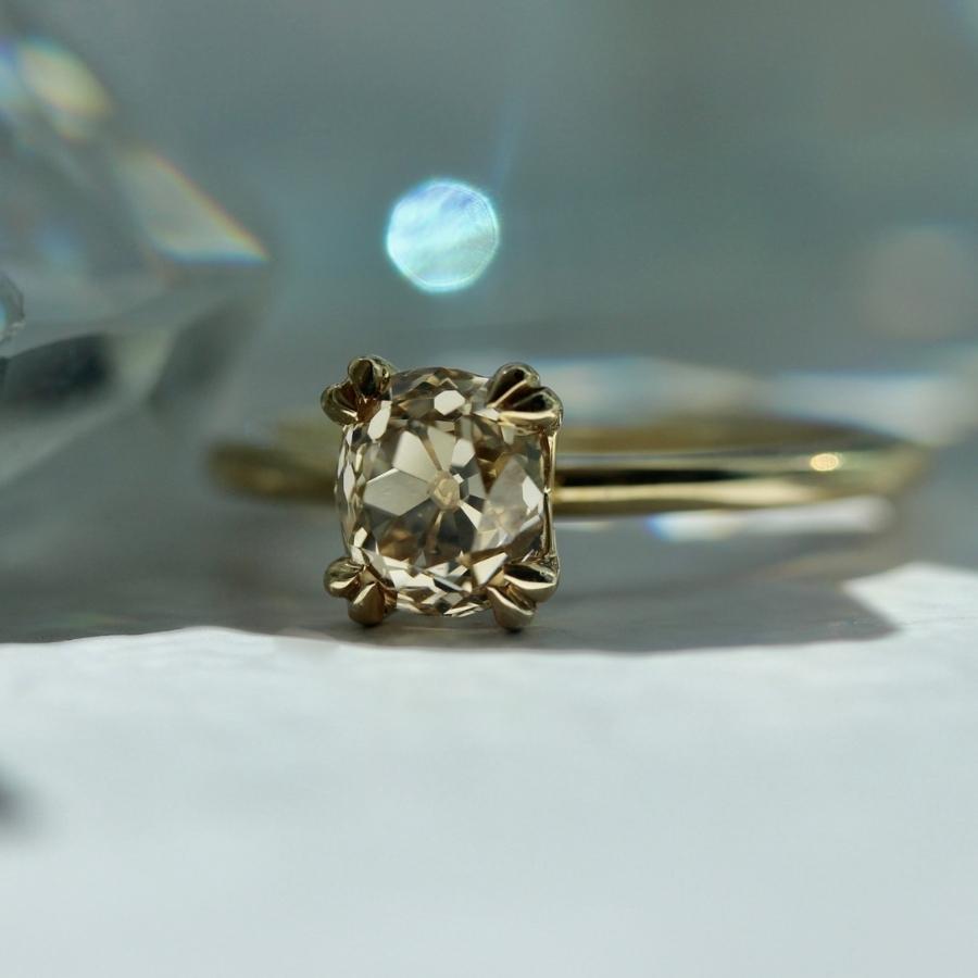 Francisca Champagne Old Mine Cut Diamond Ring