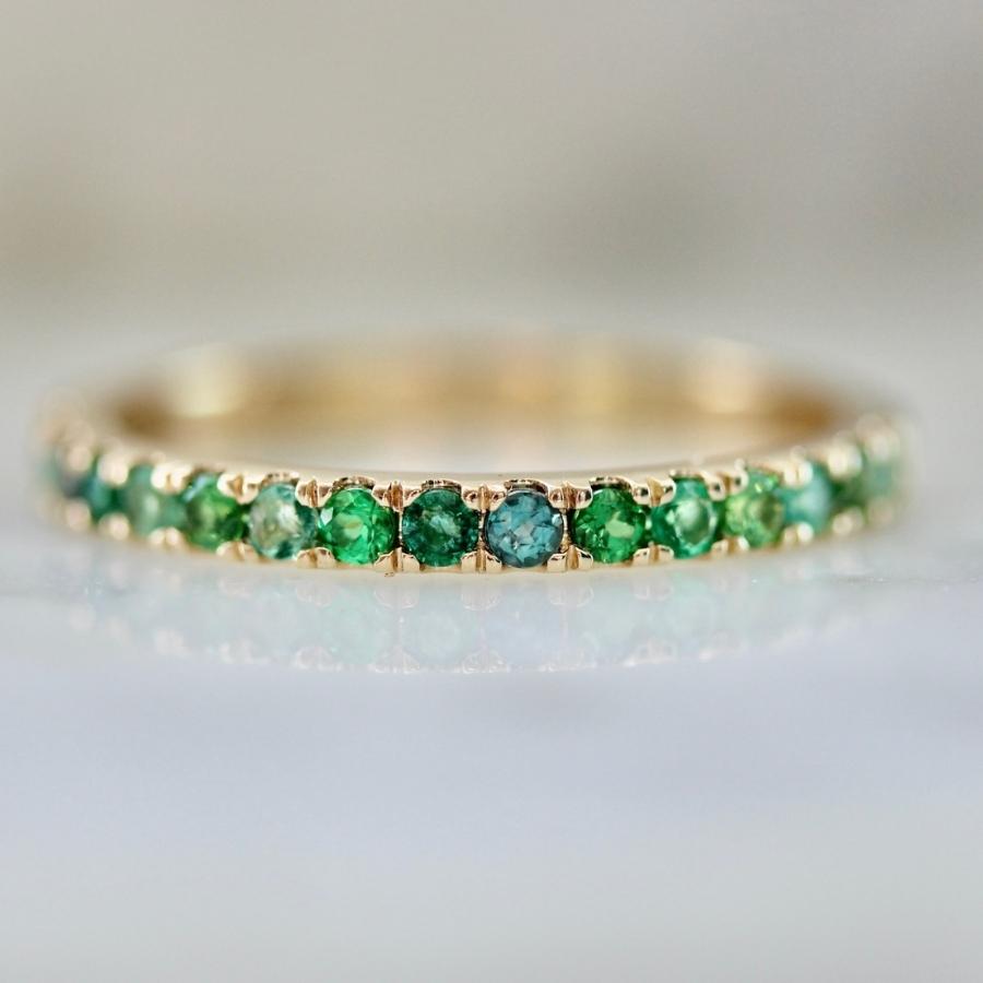 
            Funfetti Green Round Brilliant Cut Gemstone Medley Band