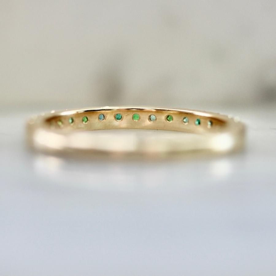 Funfetti Green Round Brilliant Cut Gemstone Medley Band