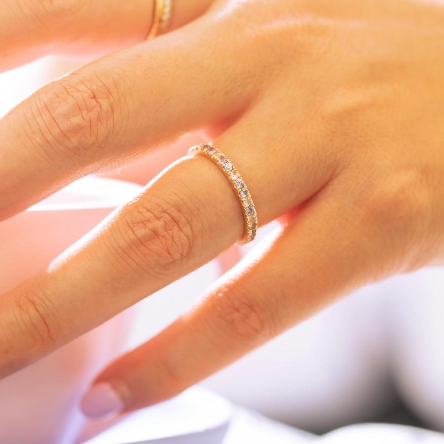 Funfetti Purple Round Brilliant Cut Gemstone Medley Band