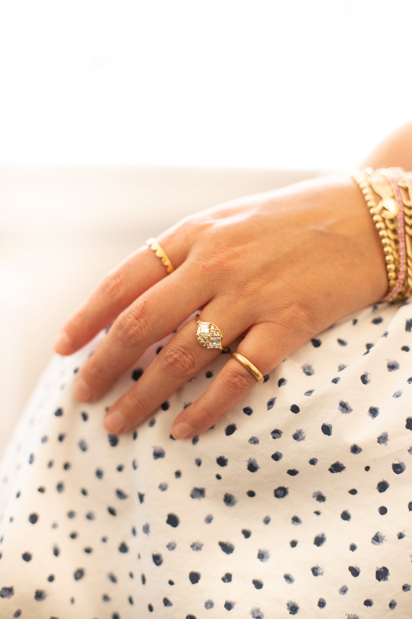 Bubble Bath White Carré Cut Diamond Ring