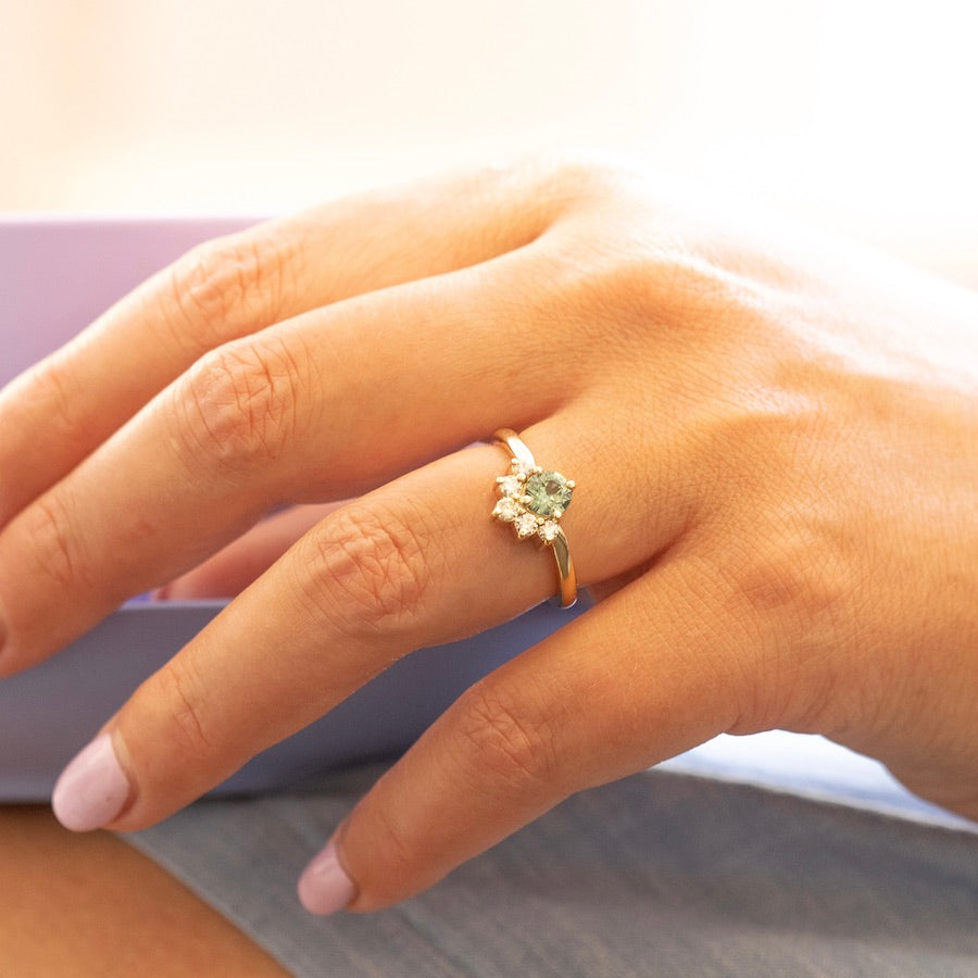 Gem Breakfast Half Halo Sapphire & Diamond ring