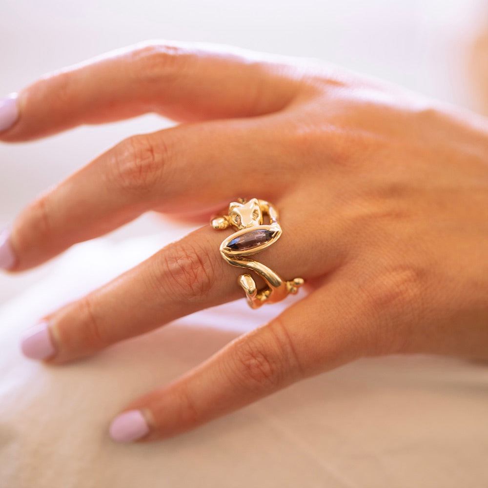 
            Jungle Queen Mauve Marquise Cut Moyo Sapphire Ring