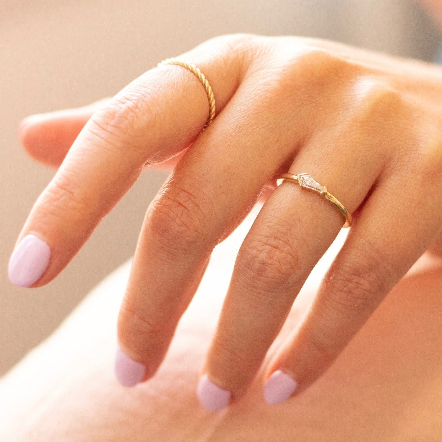 Gem Breakfast baby kite cut diamond ring