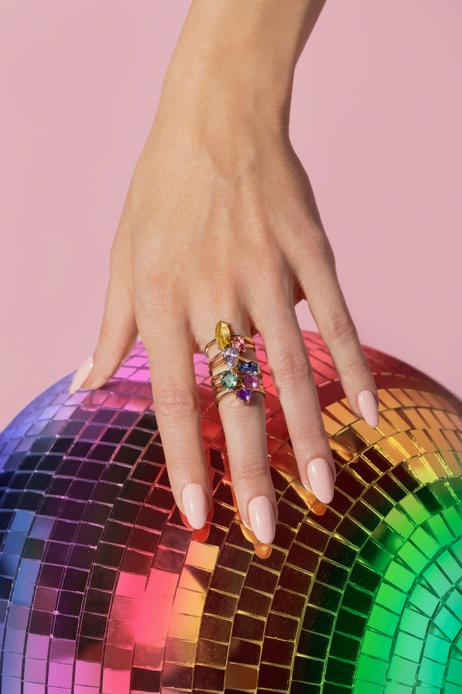 Trinity Geo Pear Cut Sapphire Ring