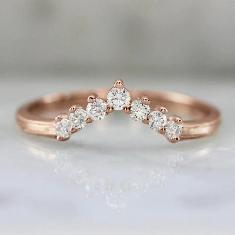 rose gold diamond tiara band