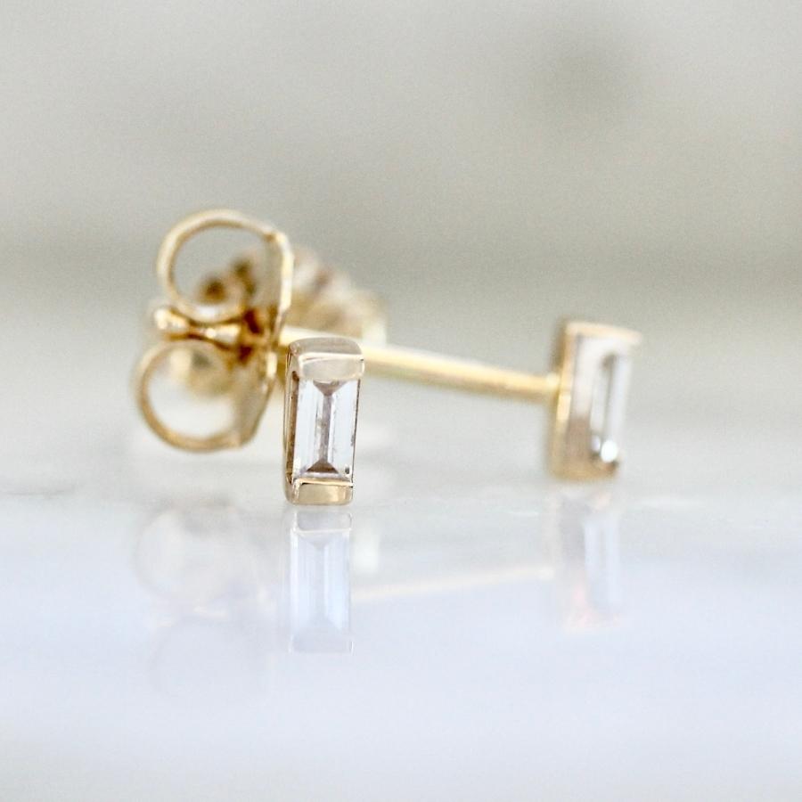 Gem Breakfast White Baguette Cut Earrings