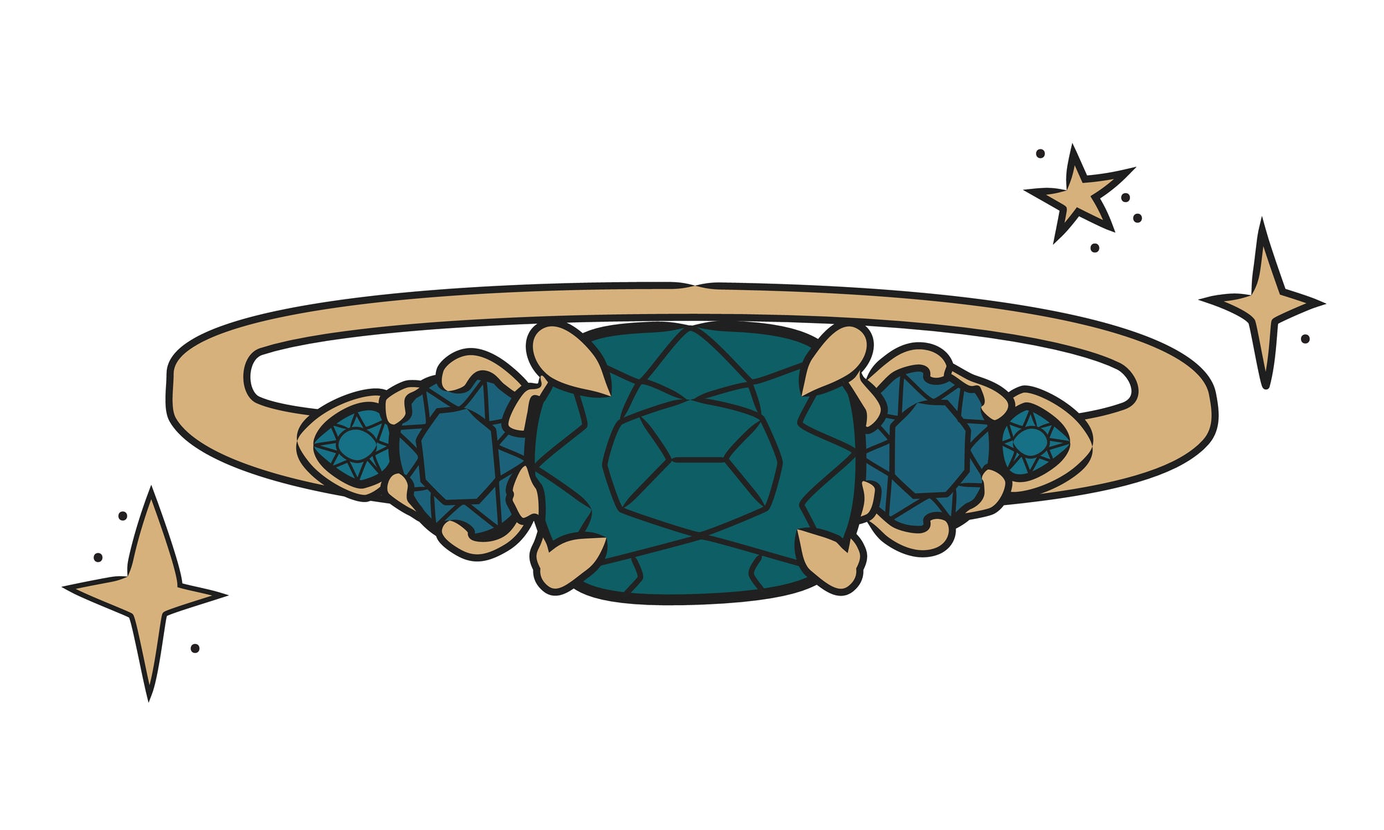 Victory Lap Teal Cushion Cut Sapphire Ring