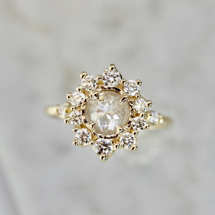 Glitterati Icy Round Rose Cut Diamond Ring