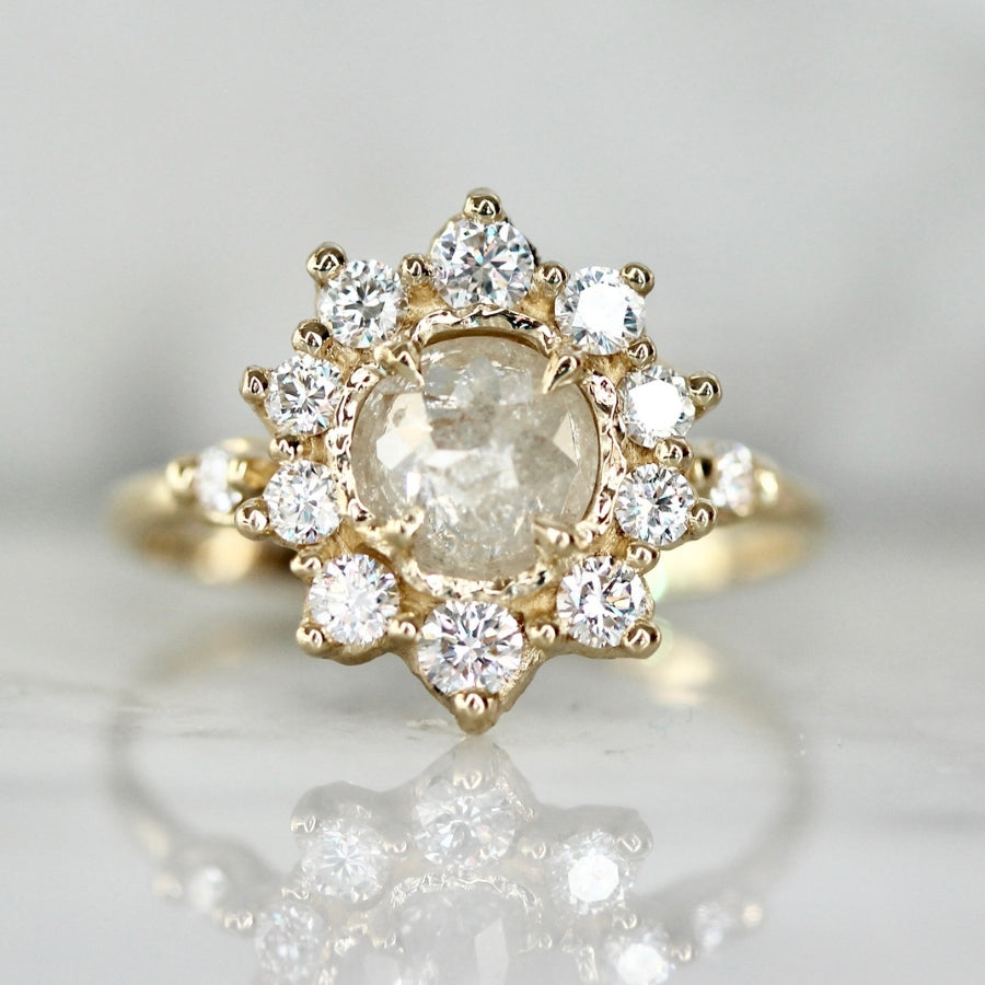 Glitterati Icy Round Rose Cut Diamond Ring