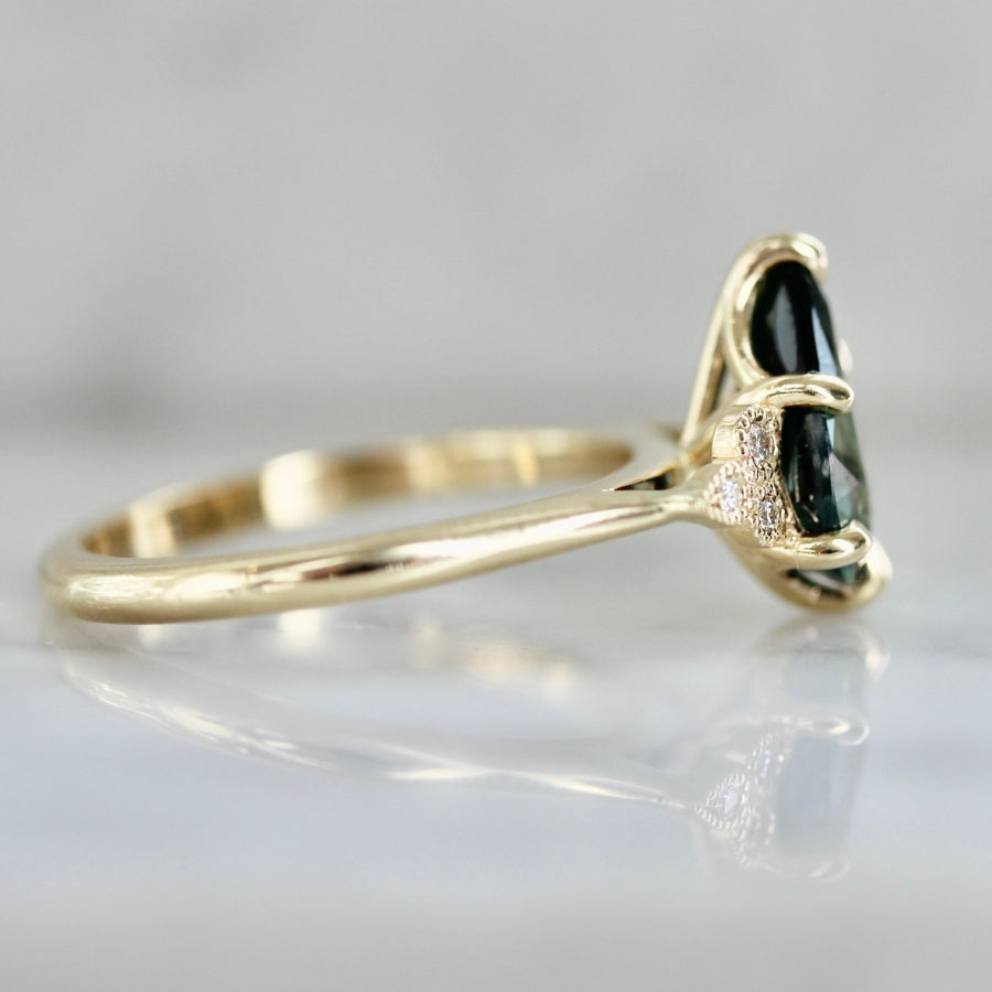 
            Green Goddess Pear Cut Sapphire Ring