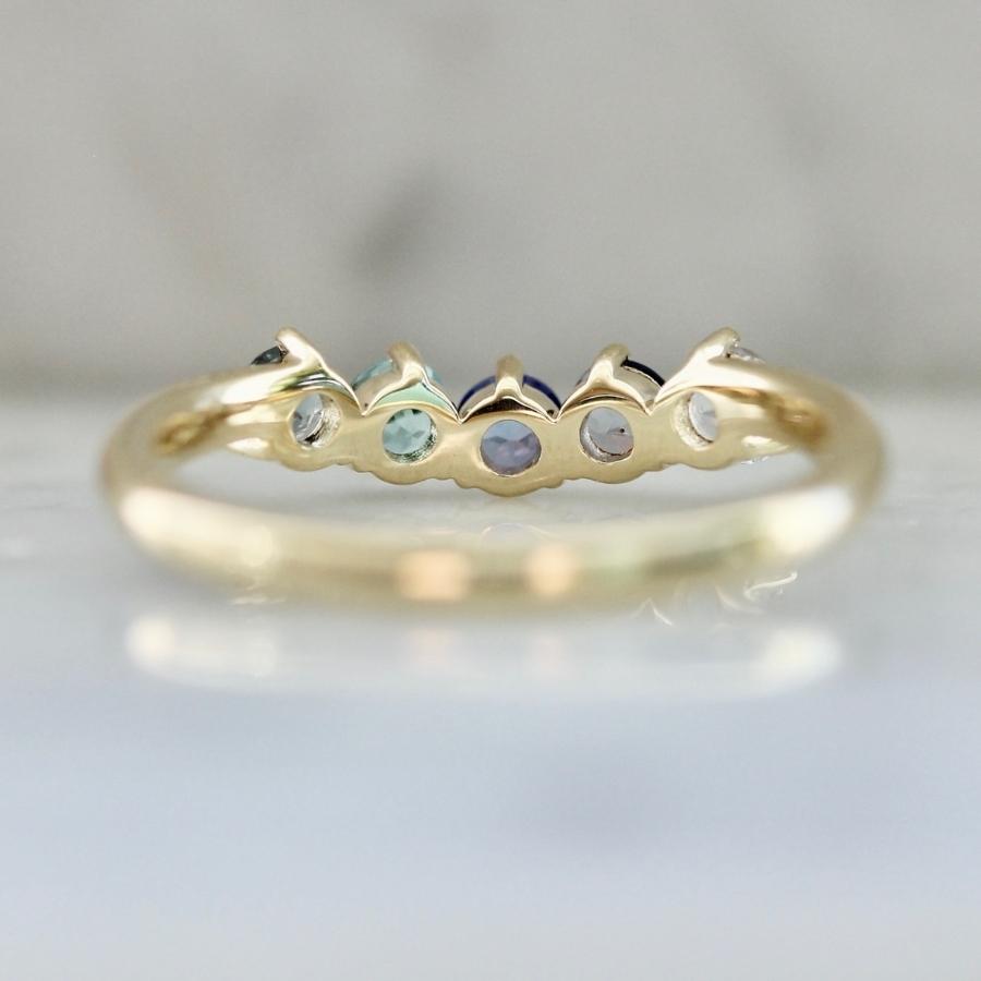 Hawkins Curved Gemstone Band