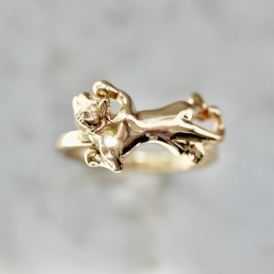 Hear Me Roar Carved Panther Ring