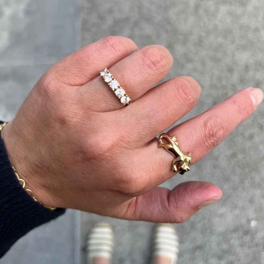 Hear Me Roar Carved Panther Ring