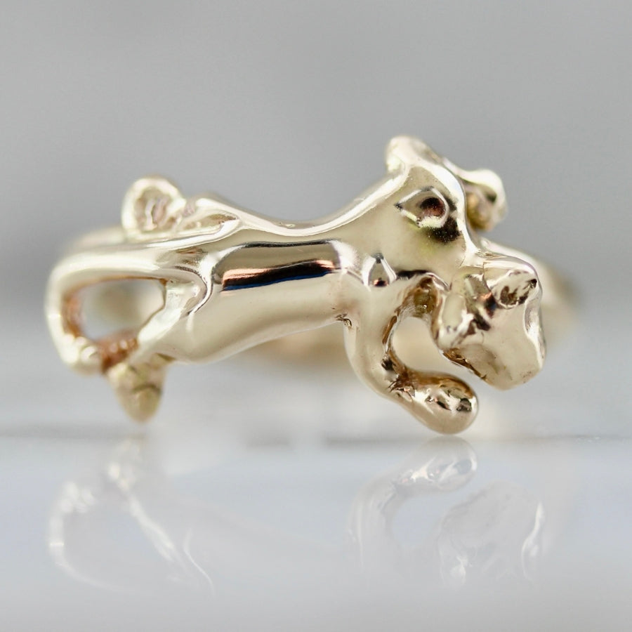 Hear Me Roar Carved Panther Ring
