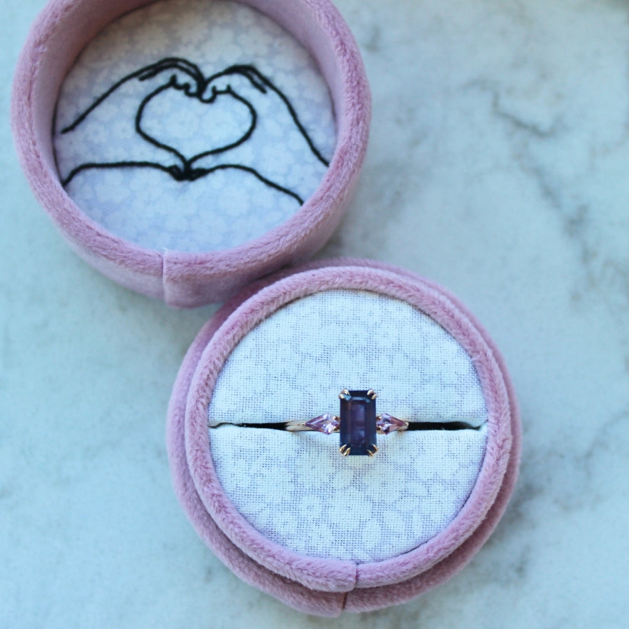 
            Heiress Purple-Pink Emerald Cut Sapphire Ring