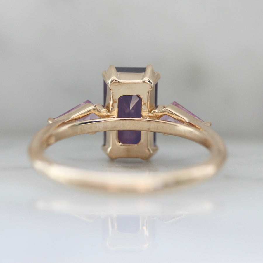 Heiress Purple-Pink Emerald Cut Sapphire Ring
